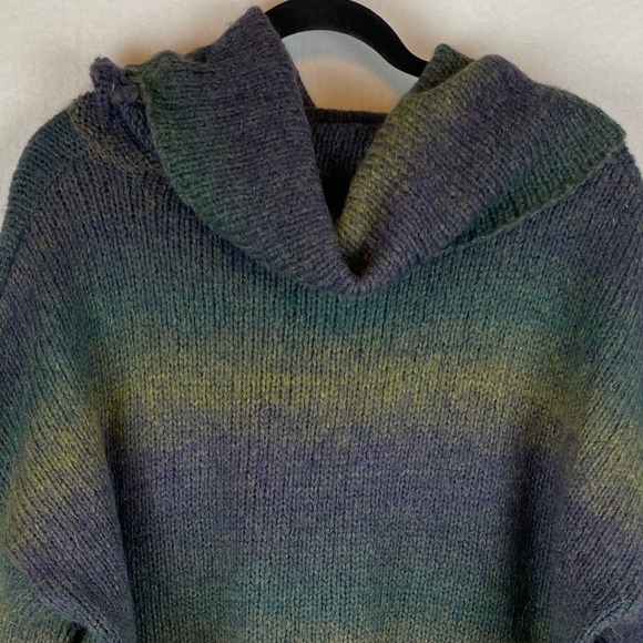 SISTERS Ombre Stripe Chunky Knit Cowl Neck Pullover Sweater 2X - Picture 7 of 7